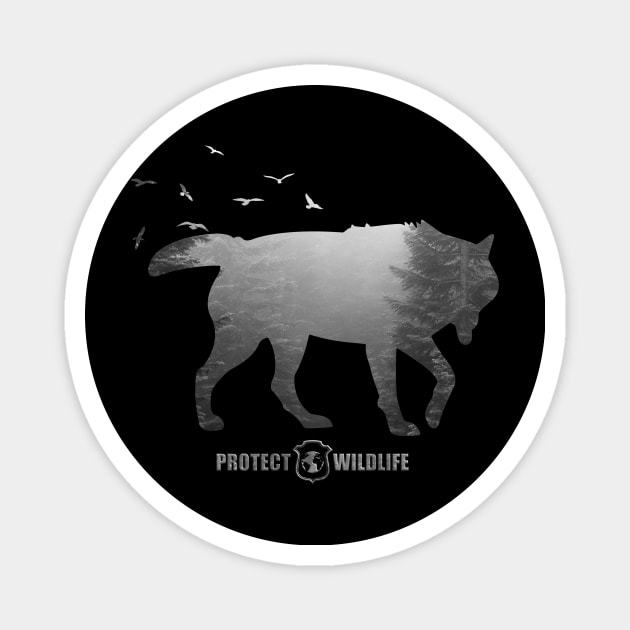 Protect Wildlife - Nature - Wolf Silhouette Magnet by JTYDesigns